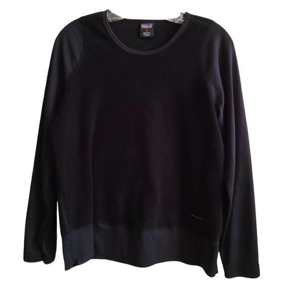 PATAGONIA Capilene‎ Black Lightweight Fleece Pullover Base Layer Women's Medium - Picture 1 of 10